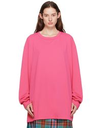 Comme des Garçons - Pink Asymmetric Long Sleeve T-shirt - Lyst