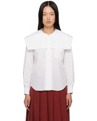 Comme des Garçons - White Sailor Collar Shirt - Lyst