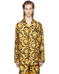 Versace - Chemise de pyjama noir et jaune à motif baroque - Lyst