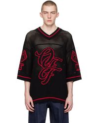 Off-White c/o Virgil Abloh - Off- t-shirt de style collégial noir et rouge en filet - Lyst