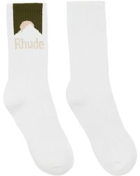Rhude - ホワイト&ーン Mountain ロゴ ソックス - Lyst