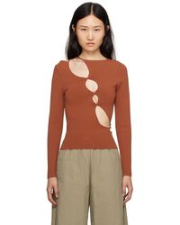 Paris Georgia Basics - Tan squiggle Long Sleeve T-shirt - Lyst