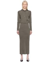 Dion Lee - Khaki Gathered Maxi Dress - Lyst