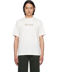 Burberry - T-Shirt Blanc Cassé En Coton À Logo Surfer Knight - Lyst