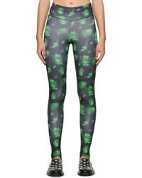 Chopova Lowena - Black & Green Neon Cartoon leggings - Lyst