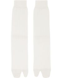 Maison Margiela Off- Tabi Bootleg Socks - White
