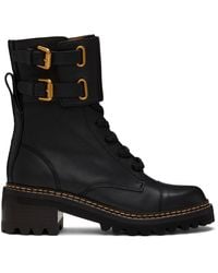 See By Chloé - Black Mallory Combat Boots - Lyst