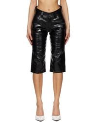 VAQUERA - ブラック Knee Pad レザーショートパンツ - Lyst