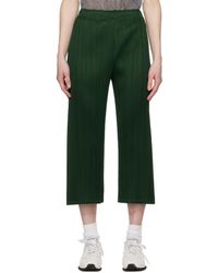 Pleats Please Issey Miyake - Pantalon monthly colors march vert - Lyst