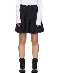 Moncler - Mini-jupe noire à fronces - Lyst