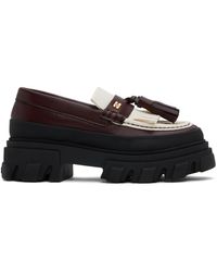 Ganni - Grained Leather Cleated Loafers - Lyst