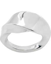 Bottega Veneta - Silver Twist Ring - Lyst