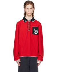 Bode - Red Lucky Horseshoe Polo - Lyst