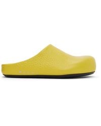 Marni Leather Fussbett Sabot Clog Loafers - Yellow