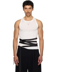 AARON ESH - Ssense Exclusive Satin Tie Jersey Tank Top - Lyst