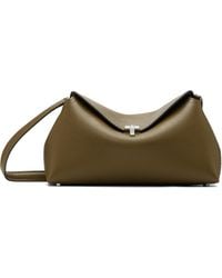 TOTEME - Taupe T-Lock Grained Leather Clutch - Lyst