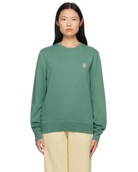 Maison Kitsuné - Green Fox Head Sweatshirt - Lyst