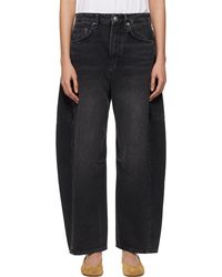 Rag & Bone - Jean Charlie Noir À Taille Haute Et À Jambes Incurvées - Lyst