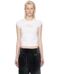 DIESEL - T-shirt T-Angie blanc - Lyst