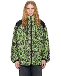 Acne Studios - Printed Fleece Hooded Zip-Up Jacket - Lyst