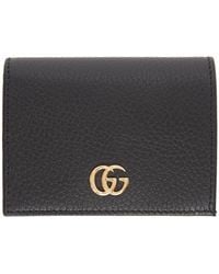 Gucci - Black Small gg Marmont Card Case Wallet - Lyst