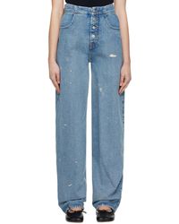 MM6 by Maison Martin Margiela - Blue Loose-fit Jeans - Lyst