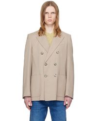 Ami Paris - Taupe Double-breasted Blazer - Lyst