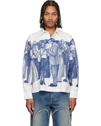 Carne Bollente - Chemise How I Met Your Father Blanc Et Bleu - Lyst