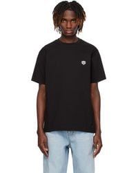 KENZO - T-Shirt Noir À Écusson De Tigre Et À Logo Brodés - Lyst