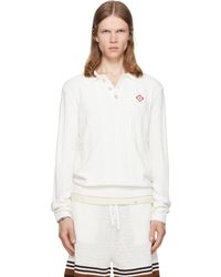 CASABLANCA - Off- Boucle Long Sleeve Polo - Lyst