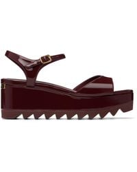 Stella McCartney - Burgundy Elyse Patent Platform Sandals - Lyst