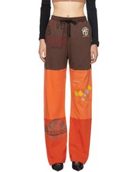 Marine Serre - Pantalon de détente brun et ange en coton régénéré - Lyst
