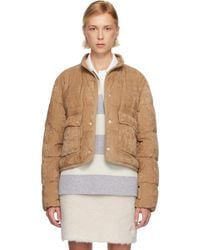 Moncler - Tan Essarts Braided Trim Corduroy Short Down Jacket - Lyst