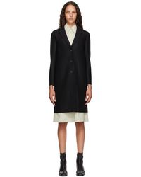 Harris Wharf London Manteau en laine vierge pressee noir