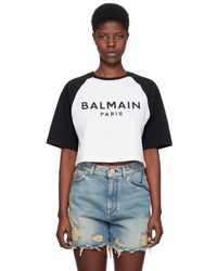 Balmain - ホワイト& ラグランtシャツ - Lyst