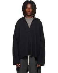 Rick Owens - Pull À Capuche Long De Style Cafetan Noir - Lyst