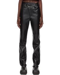 Agolde - Ae pantalon noir en cuir à assemblage asymétrique - Lyst