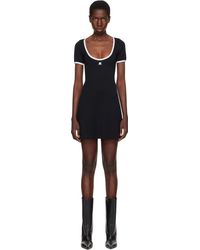 Courreges - Robe Courte Holistic Noire À Bordures Contrastantes - Lyst