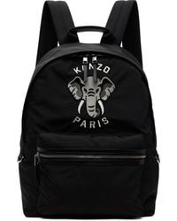KENZO - Black Paris Logo Backpack - Lyst