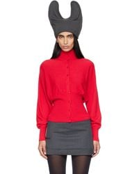 OPEN YY - Button Up Blouson Cardigan - Lyst