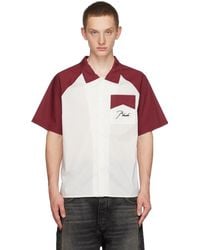 Rhude - Off-white & Burgundy Raglan Sleeve Shirt - Lyst