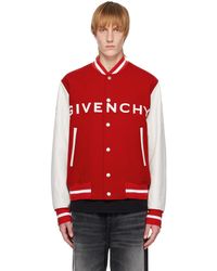 Givenchy - Blouson aviateur de style teddy rouge et blanc - Lyst