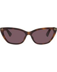 Gucci - Light Acetate Gg Cat Eye Sunglasses - Lyst