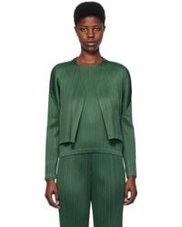 Pleats Please Issey Miyake - Green Monthly Colors December Cardigan - Lyst