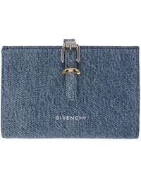 Givenchy - Portefeuille bleu en denim à ferrure voyou - Lyst