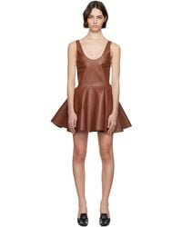 JW Anderson - ブラウン Circle Skirt レザー ミニドレス - Lyst