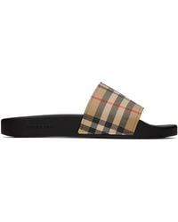 Burberry - Furley Check Slide - Lyst