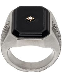 Maison Margiela - Chevalière argentée à ornement émaillé - Lyst