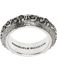 Emanuele Bicocchi - Anneau À Motif Graphique Gravé - Lyst