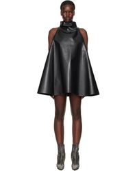 Marni - Robe Trapèze Courte Noir Et Brun En Cuir Synthétique - Lyst